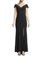 Xscape Off-the-shoulder Floor-length Dress