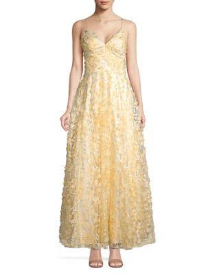 Eliza J Floral V-neck Gown