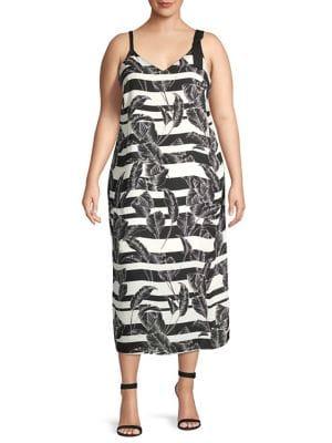 Vince Camuto Plus Tropical Shadows Maxi Dress