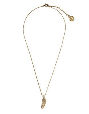 Vince Camuto Gifting Pave Crystal And Feather Pendant Necklace