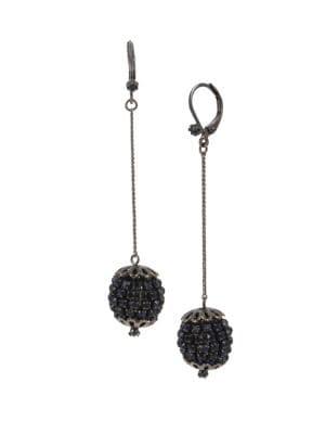 Miriam Haskell Montana Stone Fireball Linear Earrings
