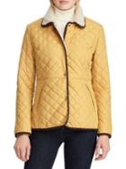 Lauren Ralph Lauren Corduroy-trimmed & Faux Fur-lined Quilted Jacket