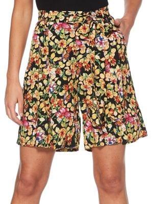 Rafaella Floral Printed Wide-leg Shorts