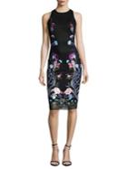 Nicole Miller New York Floral Embroidered Sheath Dress