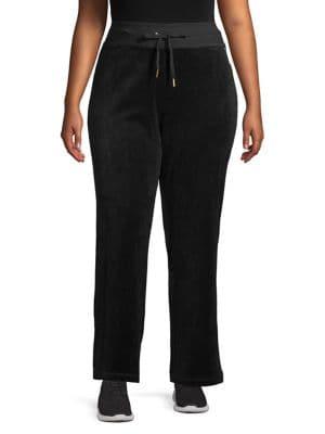 Calvin Klein Plus Velour Wide-leg Pants