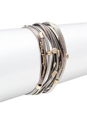 Design Lab Sterling Silver Embellished Wrap Bracelet