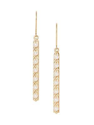 Sole Society 12k Goldtone & Faux Pearl Linear Drop Earrings