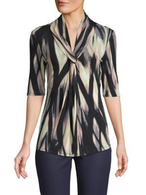 Premise Printed Twisted-front Blouse