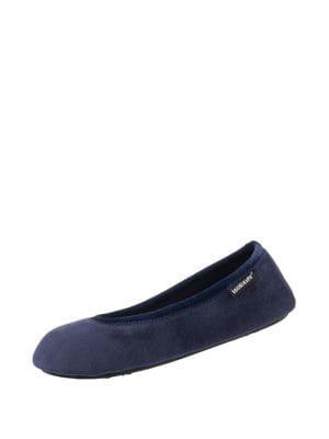 Isotoner Sabine Floral Velour Ballerina Slippers