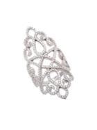 Lord & Taylor Sterling Silver And Cubic Zirconia Filigree Ring