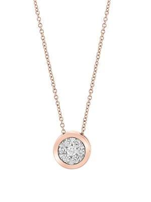 Effy 14k White & Rose Gold Diamond Necklace