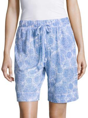 Nuit Rouge Textured Floral-print Shorts