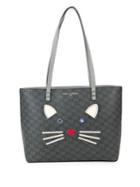 Karl Lagerfeld Paris Cat Face Leather Tote