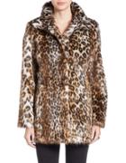Eliza J Leopard-print Faux Fur Coat
