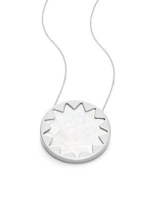 House Of Harlow Mother-of-pearl And Silver Long Necklace