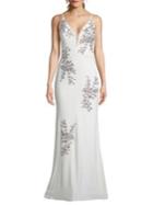 Xscape Embellished Floral Evening Gown