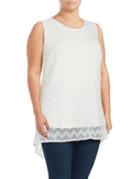 Vince Camuto Plus Plus Mesh-overlay Top