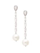 Nadri Cadence 0.5mm Freshwater Pearl And Crystal Linear Earrings