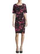 Adrianna Papell Floral Knit Sheath Dress