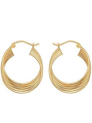 Lord & Taylor 14k Yellow Gold 4-row Hoop Earrings