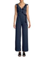 Design Lab Lord & Taylor Polka Dot Sleeveless Jumpsuit