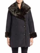 Jane Post Faux Fur Shawl-collar Coat