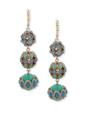 Anne Klein Crystal Ball Drop Earrings