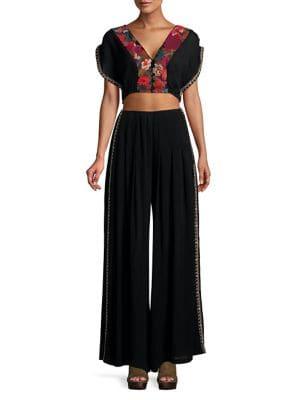 Free People Santoshi 2-piece Cropped Top & Wide-leg Pants Set