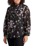Lauren Ralph Lauren Plus Relaxed-fit Ruffled Fils Coupes Top