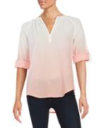 Lord & Taylor Ombre Cotton Shirt