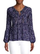 Michael Michael Kors Petite Branches Lace-up Chain Blouse