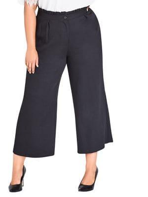 City Chic Plus Frilled Wide Leg Pants