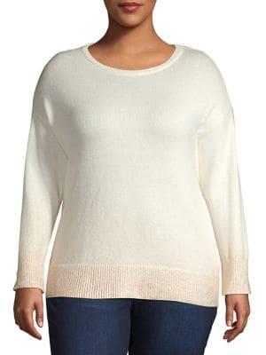Vince Camuto Plus Knit Drop Shoulders Sweater