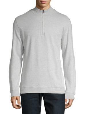 Black Brown Mockneck Heathered Sweatshirt