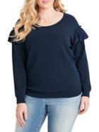 Jessica Simpson Plus Jayna Ruffle Sleeve Top