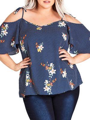 City Chic Plus Spot The Floral Top