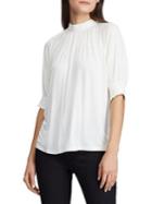 Lauren Ralph Lauren Lace-trim Jersey Mockneck Top