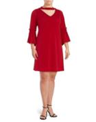 Gabby Skye Plus Three-quarter Bell Sleeve Dress