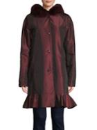 Sofia Cashmere Fox Fur-trimmed Reversible Coat