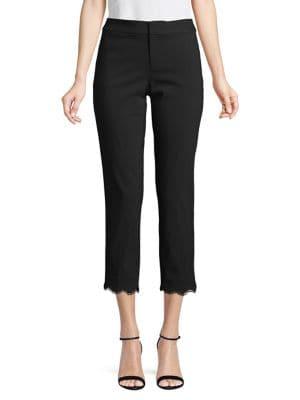 Lord & Taylor Kelly Lace Trim Slim Pants