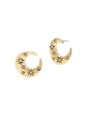 Bcbgeneration Starry Eyed Goldtone & Crystal Curl Stud Earrings