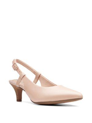 Clarks Leather Slingback Kitten Heels