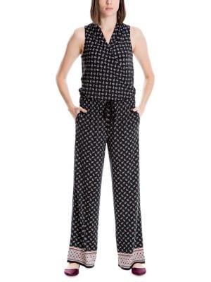 Max Studio Printed Wrap Jumpsuit
