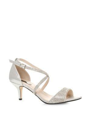 Quiz Shimmer Diamante Low-heel Pumps