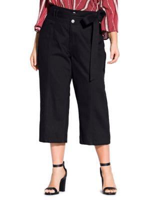 City Chic Plus Classic Wide-leg Cropped Pants