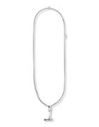 Steve Madden Stainless Steel Axe Pendant Box Chain Necklace