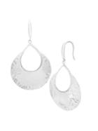 Lord & Taylor Sterling Silver Hammered Drop Earrings