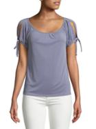 Design Lab Lord & Taylor Scoopneck Tie-sleeve Top