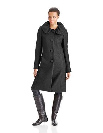 Ivanka Trump Ruched Collar Coat