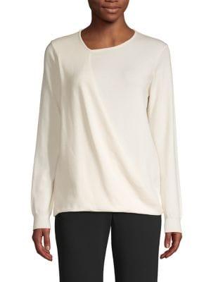 H Halston Overlay Drape Sweater